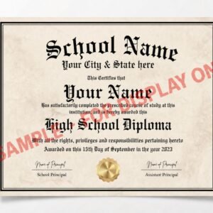 Custom High School Diploma Design