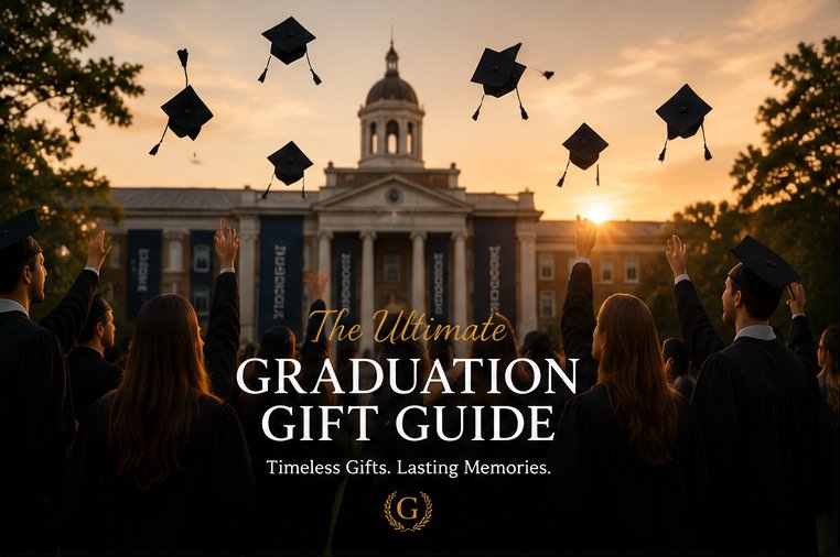 Graduates celebrating at sunset for the GRADORA graduation gift guide