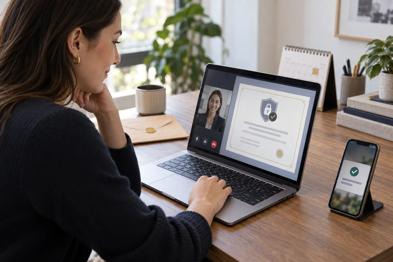Graduate accessing digital degree verification while waiting for a replacement certificate