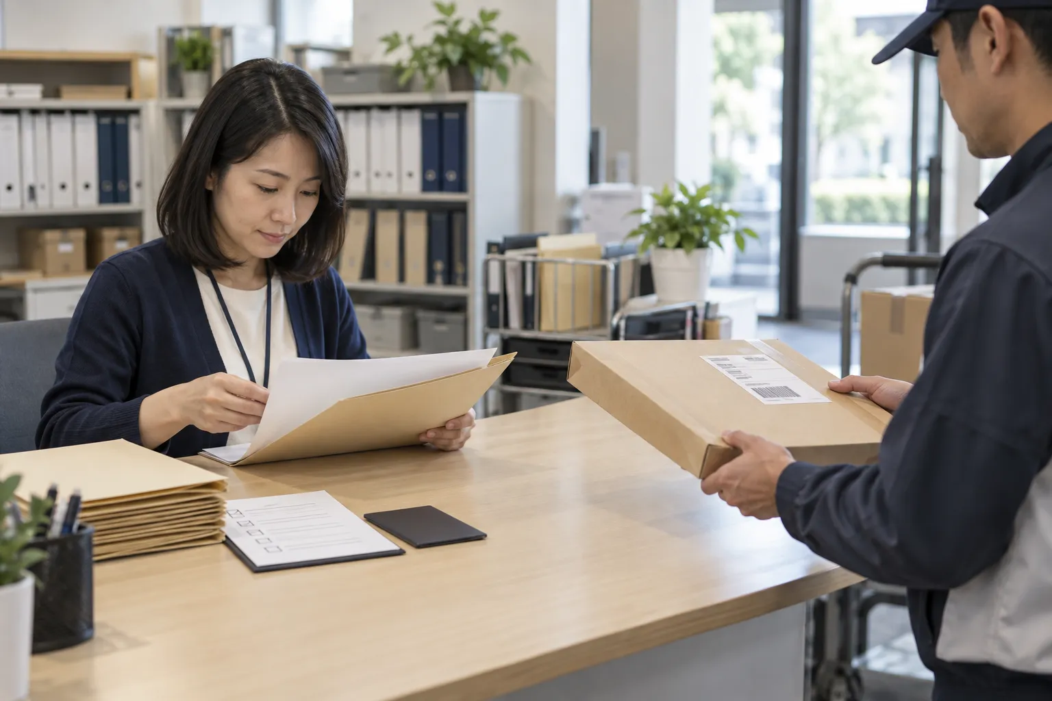 University records staff reviewing a replacement certificate request before courier dispatch
