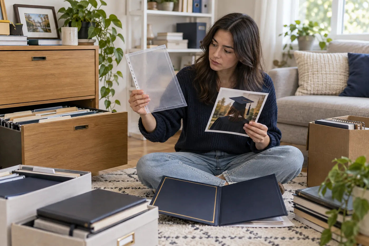 Graduate searching home records for a lost degree certificate